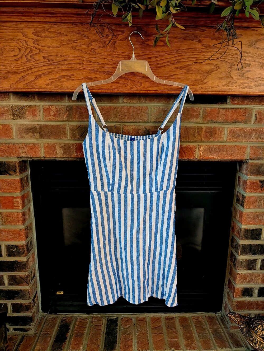 Blue and White Striped Sundress Size Large